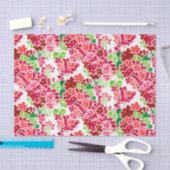 Geraniums Roze en Red Floral Pattern Tissuepapier (Craft)