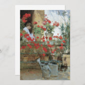 Geraniums van Childe Hassam,  impressionisme (Voorkant / Achterkant)