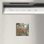 Geraniums van Childe Hassam, impressionisme Magneet (Insitu (Vaatwasser))