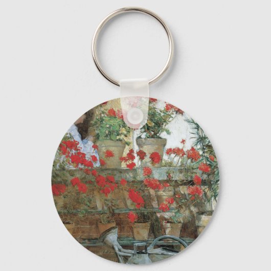 Geraniums van Childe Hassam,  impressionisme Sleutelhanger (Voorkant)