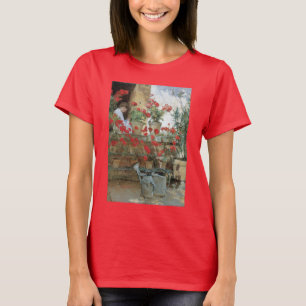 Geraniums van Childe Hassam, impressionisme T-shirt