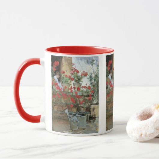 Geraniums van Childe Hassam Mok (Met donut)