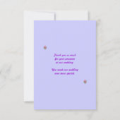 Geraniums violets roses Fleurs Merci Mariage (Dos)