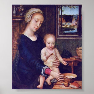 Gerard David - De Madonna van de Melksoep Poster