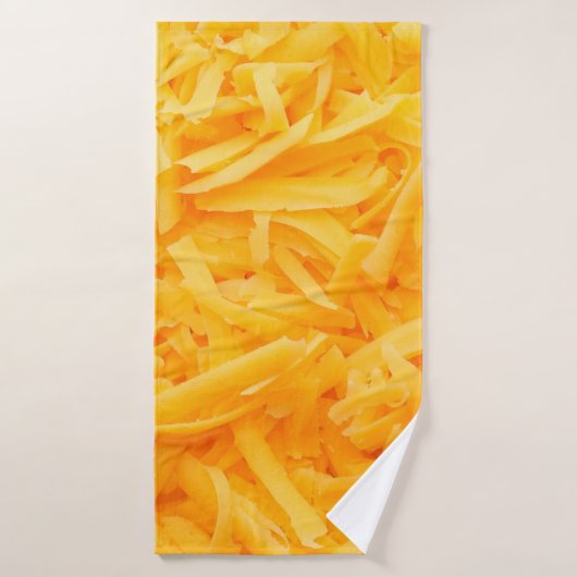 geraspte cheddar-uitzicht bovenaan badhanddoek (Badhanddoek)
