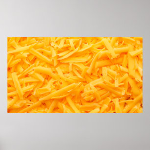 geraspte cheddar-uitzicht bovenaan poster