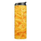 geraspte cheddar-uitzicht bovenaan thermosbeker (Gedraaid links)