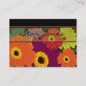 Gerber Daisies Plum Oranje Blauwgroen Red & Limoen Visitekaartje (Achterkant)
