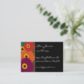 Gerber Daisies Plum Oranje Blauwgroen Red & Limoen Visitekaartje (Staand voorkant)