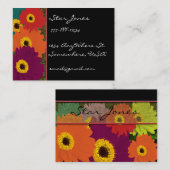 Gerber Daisies Plum Oranje Blauwgroen Red & Limoen Visitekaartje (Voorkant / Achterkant)