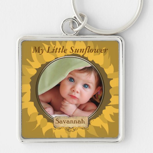 Gerber Daisy Baby Foto Sleutelhanger (Voorkant)