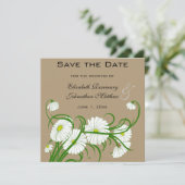  Gerber Daisy bloemen die de datum bewaren Save The Date (Staand voorkant)
