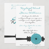Gerber Daisy Faire-part de mariage (Devant / Derrière)