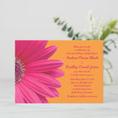Gerber Daisy rose et Faire-part de mariage orange (Debout devant)