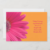 Gerber Daisy rose et Faire-part de mariage orange (Dos)