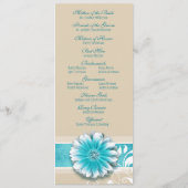 Gerber Daisy Scroll 1 Wedding Program blauwgroen Programma (Achterkant)