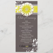 Gerber Daisy Scroll 1 Wedding Program yellow Programma (Voorkant)