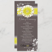 Gerber Daisy Scroll 1 Wedding Program yellow Programma (Voorkant / Achterkant)