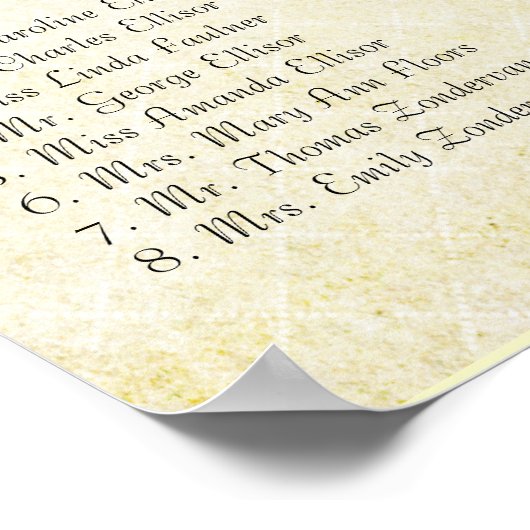 Gerber Daisy Seating Chart 10 Tables Poster (Hoek)