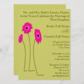 Gerber framboise sur les invitations de mariage de (Devant / Derrière)