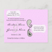 Gerber Fuchsia & Grey Paisley Save the Date Aankondigingskaart (Achterkant)