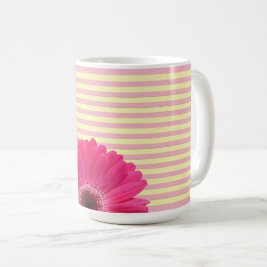 Gerber rose Daisy Candy Stripe café Mug (Devant droit)