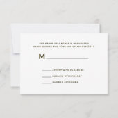 Gerbera blanche & Barnwood Mariage rustique RSVP (Dos)