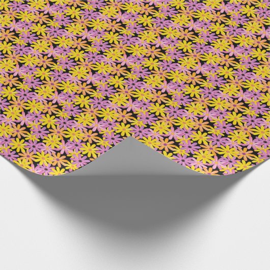 Gerbera-bloesem, achtergrond cadeaupapier (Hoek)