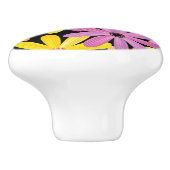 Gerbera-bloesem, achtergrond keramische knop (Zijkant)