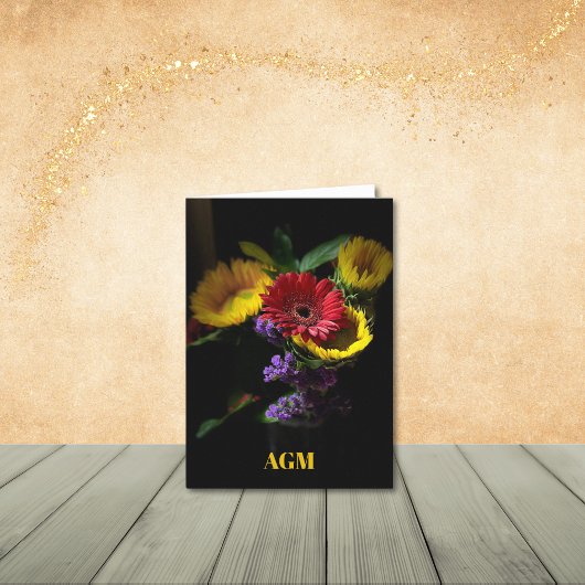 Gerbera Daisies avec Fleurs violettes Cartes de no