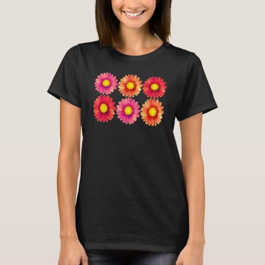 Gerbera Daisies Cute Happy Classic Spring Flower T-shirt (Voorkant)