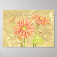 Gerbera Daisies Garden neemt kennis van Poster 7x5