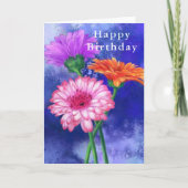 Gerbera Daisies Happy Birthday Kaart (Voorkant)