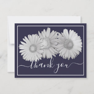 Gerbera Daisies Navy Background Bedankt Briefkaart