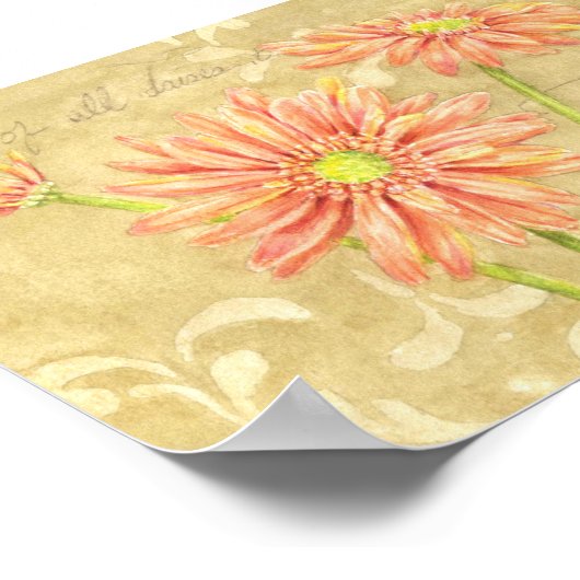 Gerbera Daisies Notes du jardin Poster 7x5 (Coin)