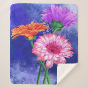 Gerbera Daisies Sherpa Blanket Deken