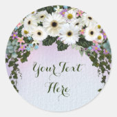 Gerbera Daisies Swag Ronde Sticker (Voorkant)