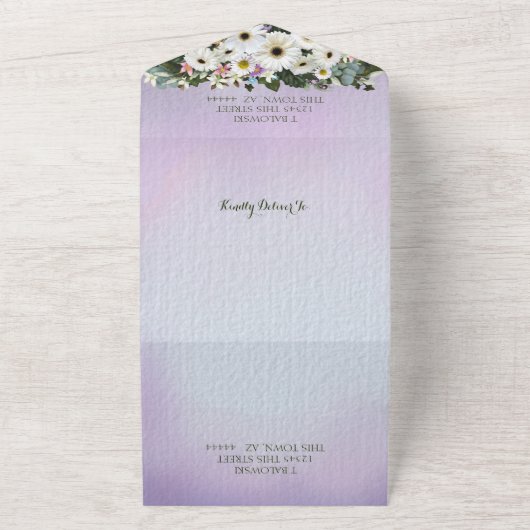 Gerbera Daisies Swag Wedding All In One Uitnodiging (Buitenkant)