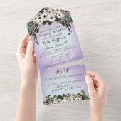 Gerbera Daisies Swag Wedding All In One Uitnodiging (Afscheurbaar)