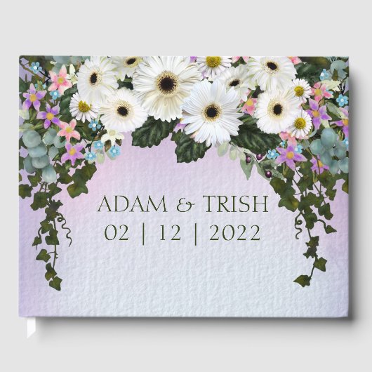 Gerbera Daisies Swag Wedding Gastenboek (Voorkant)