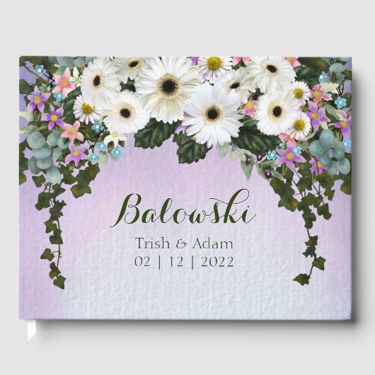 Gerbera Daisies Swag Wedding Gastenboek (Voorkant)