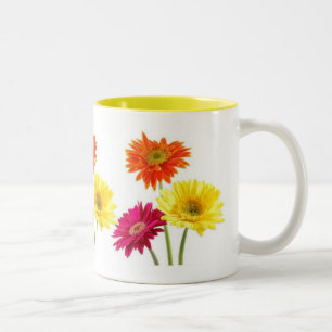 Gerbera Daisies Tweekleurige Koffiemok