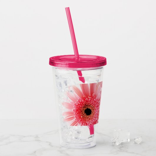 Gerbera Daisy Acryl Drinkbeker (Voorkant ijs)