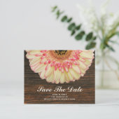 Gerbera Daisy & Barnwood Enregistrer La Date Carte (Debout devant)