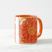 Gerbera Daisy Block Print - saffraan oranje Mok (Voorkant rechts)
