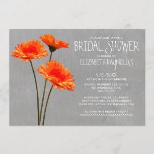 Gerbera Daisy Bridal Shower Invitations Kaart
