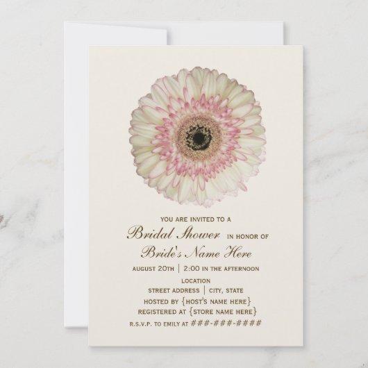 Gerbera Daisy Bridal Shower Kaart (Voorkant)