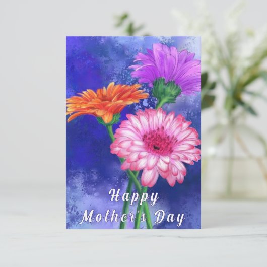 Gerbera Daisy Carte de fête des mères (Debout devant)