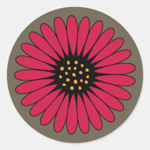 Gerbera Daisy Envelope Trouwstickers Ronde Sticker