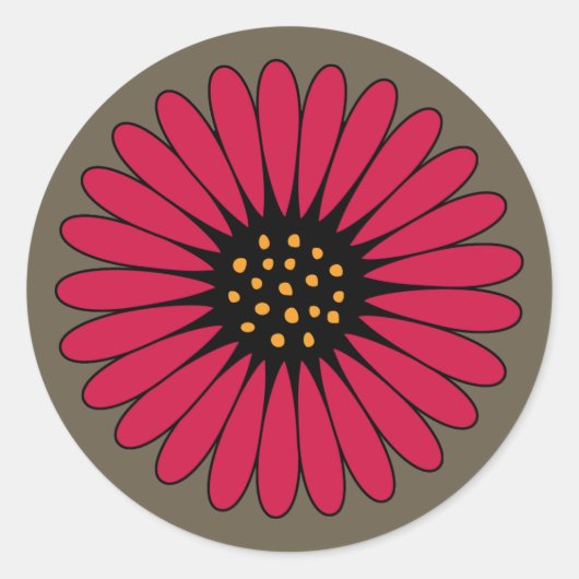Gerbera Daisy Envelope Trouwstickers Ronde Sticker (Voorkant)